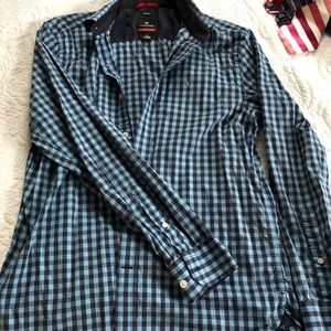 Victorinox blue button down shirt